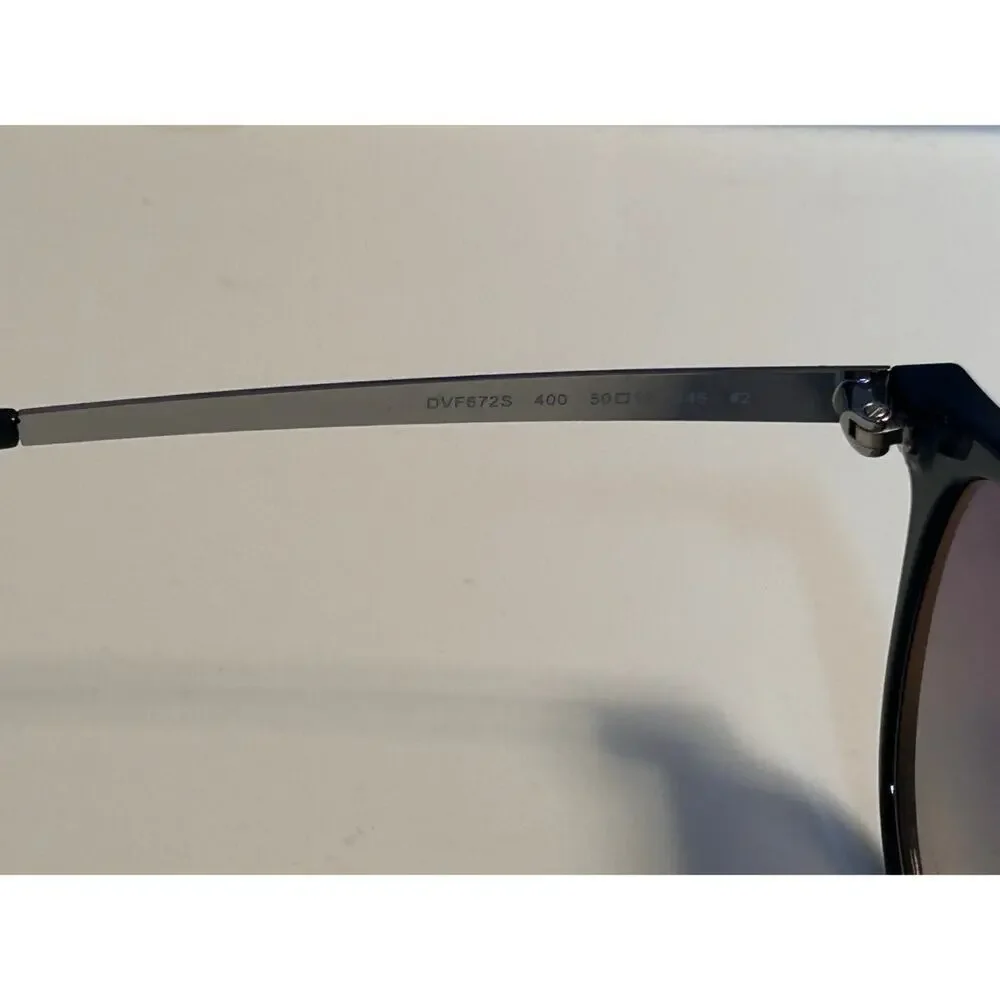 Diane Von Furstenberg Blue/Silver Sunglasses